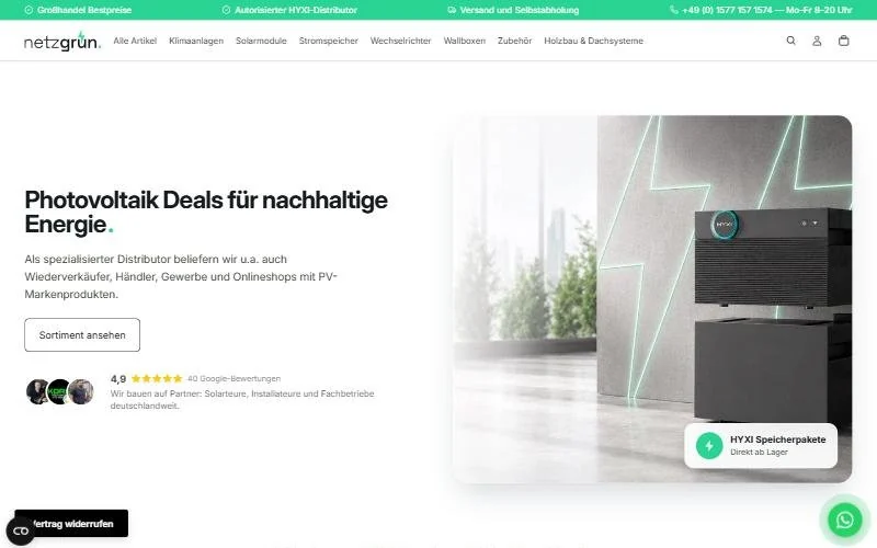 Startseite netzgruen.de, Desktop